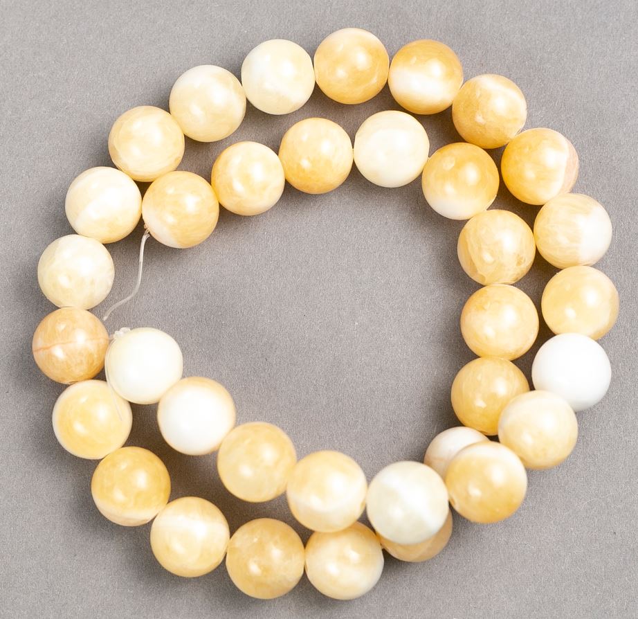 Мъниста на конец Перламутър (изкуствен акрил) гладко топче, диаметър 12,5 мм, дължина 39 см+