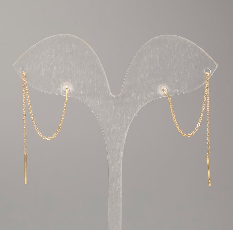 Обички-пусети Xuping позлата 18К, диаметър 0,5 мм, дължина 9 см