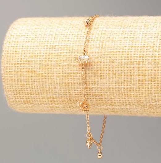 Елегантна гривна Xuping със златно покритие 18K, дължина 17–20 см, дебелина около 2 мм, с кристали