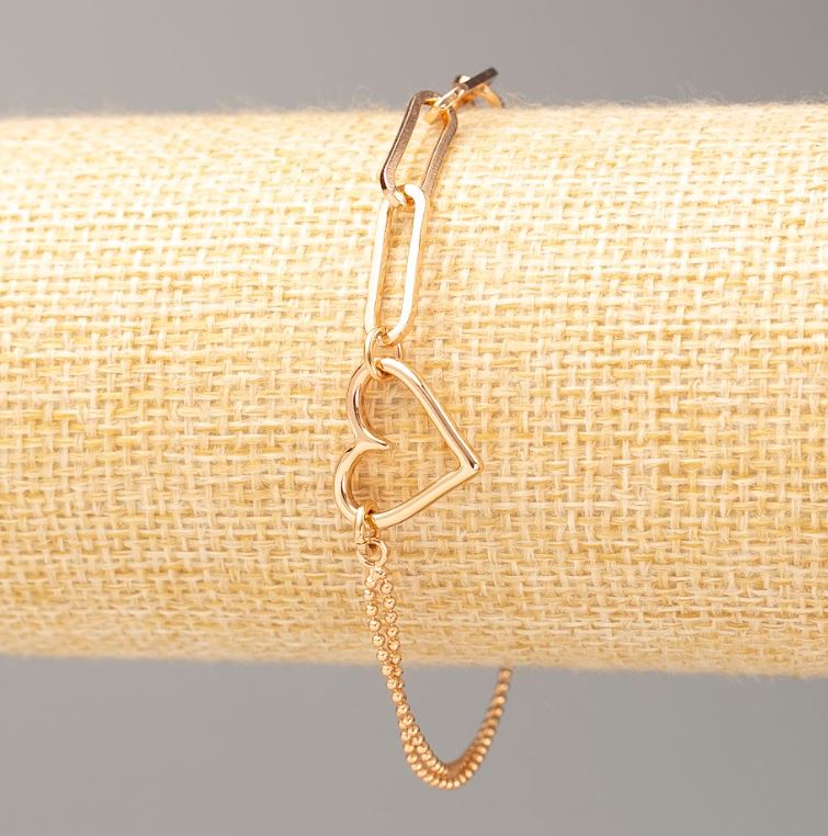 Гривна Xuping позлата 18К «Сърце» дължина 17–20 см, дебелина 5 мм+