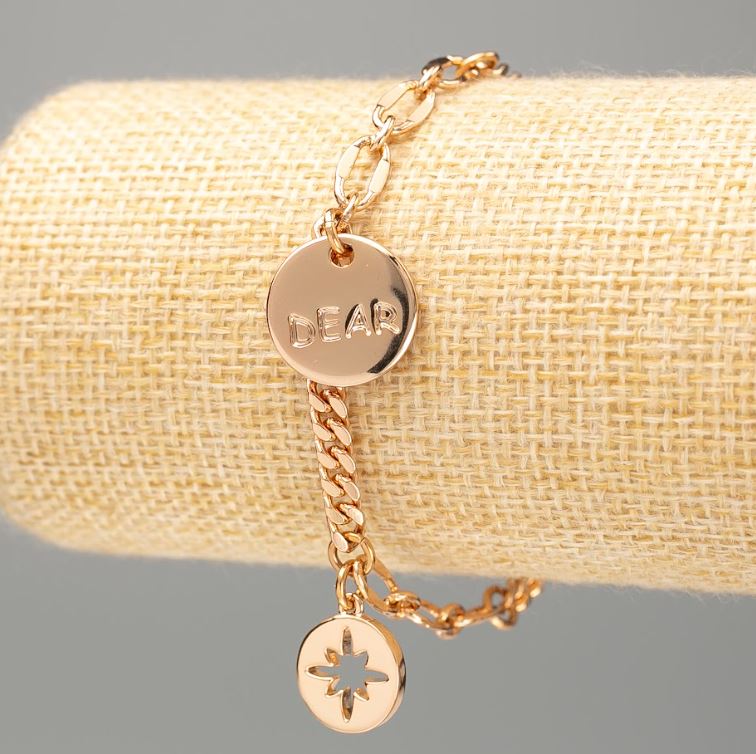 Гривна Xuping Позлата 18K «Dear» панцирно плетение, дължина 18–21 см, дебелина 4 мм+