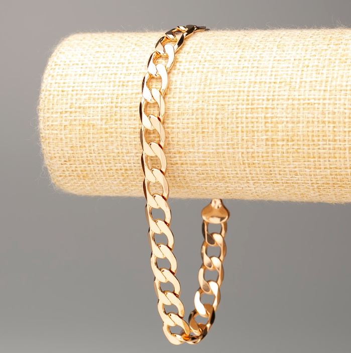 Гривна Xuping позлатена 18K панцирно плетение, дължина 25 см, дебелина 8,5 мм+