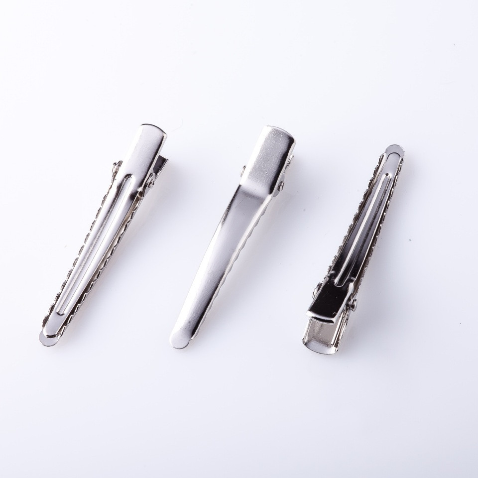 Цена за опаковка /10 бр. Основа за щипка за коса «крокодилче» с остър нос 5 см