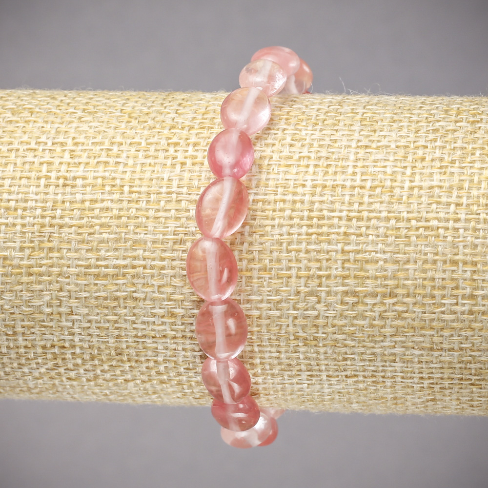 Еластична гривна от халцедон, гладък овал, диаметър 10×8 мм+-, дължина 18 см+-