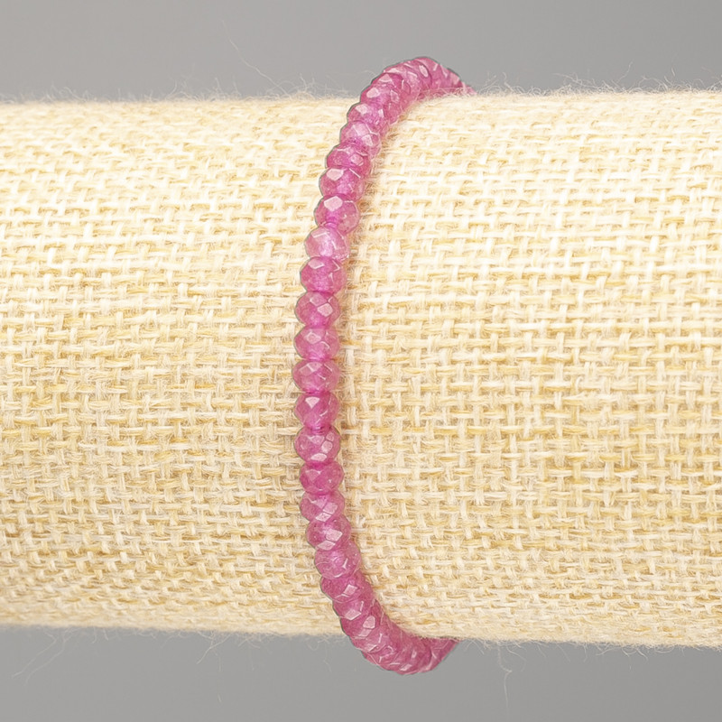 Гривна от грановани рондели турмалин (изкуствен), диаметър 4×3 мм, дължина 18 см (еластична)