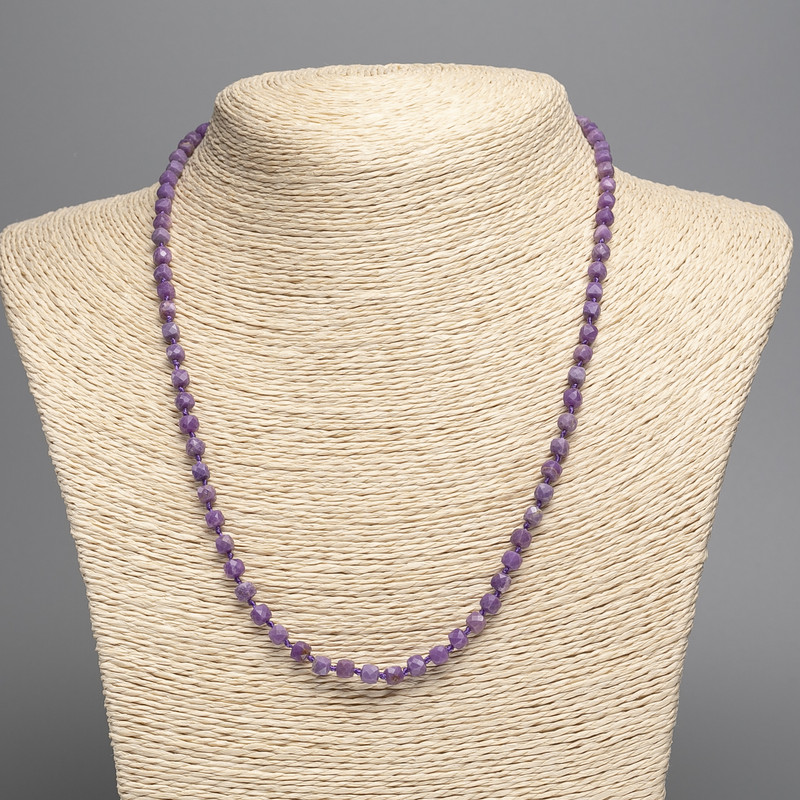 Намисто от естествен камък Фосфосидерит грановано кубче, диаметър 4×4 мм, дължина 48 см +