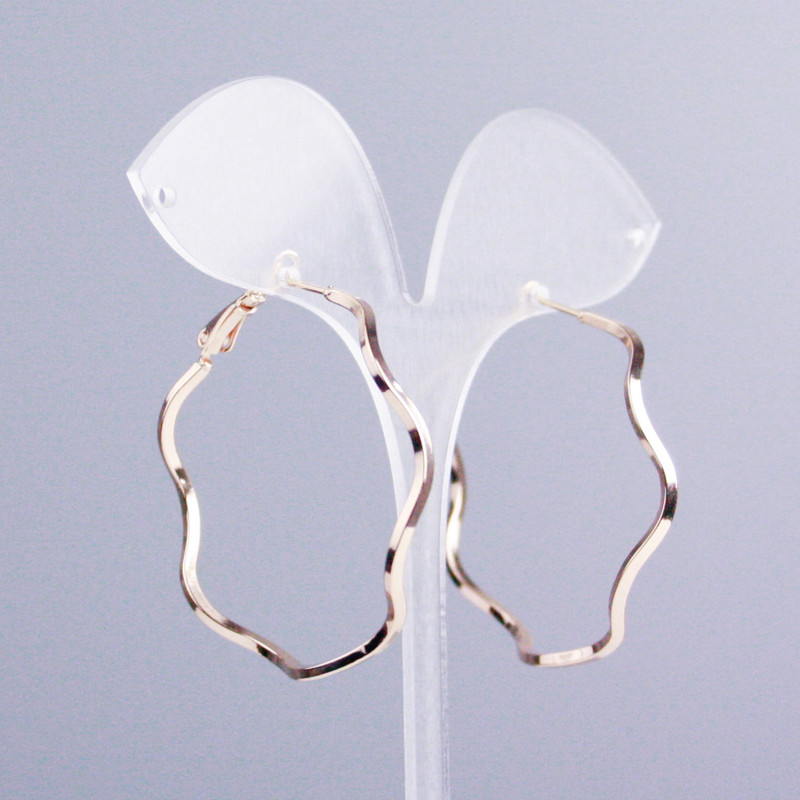 Обеци Xuping пръстени позлата 18K, дебелина 2 мм, диаметър 40 мм