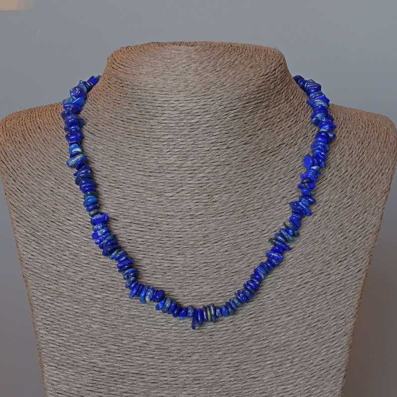 Намисто Лазурит натуральний камінь галтівка, діаметр 7х2мм+-, довжина 47см+